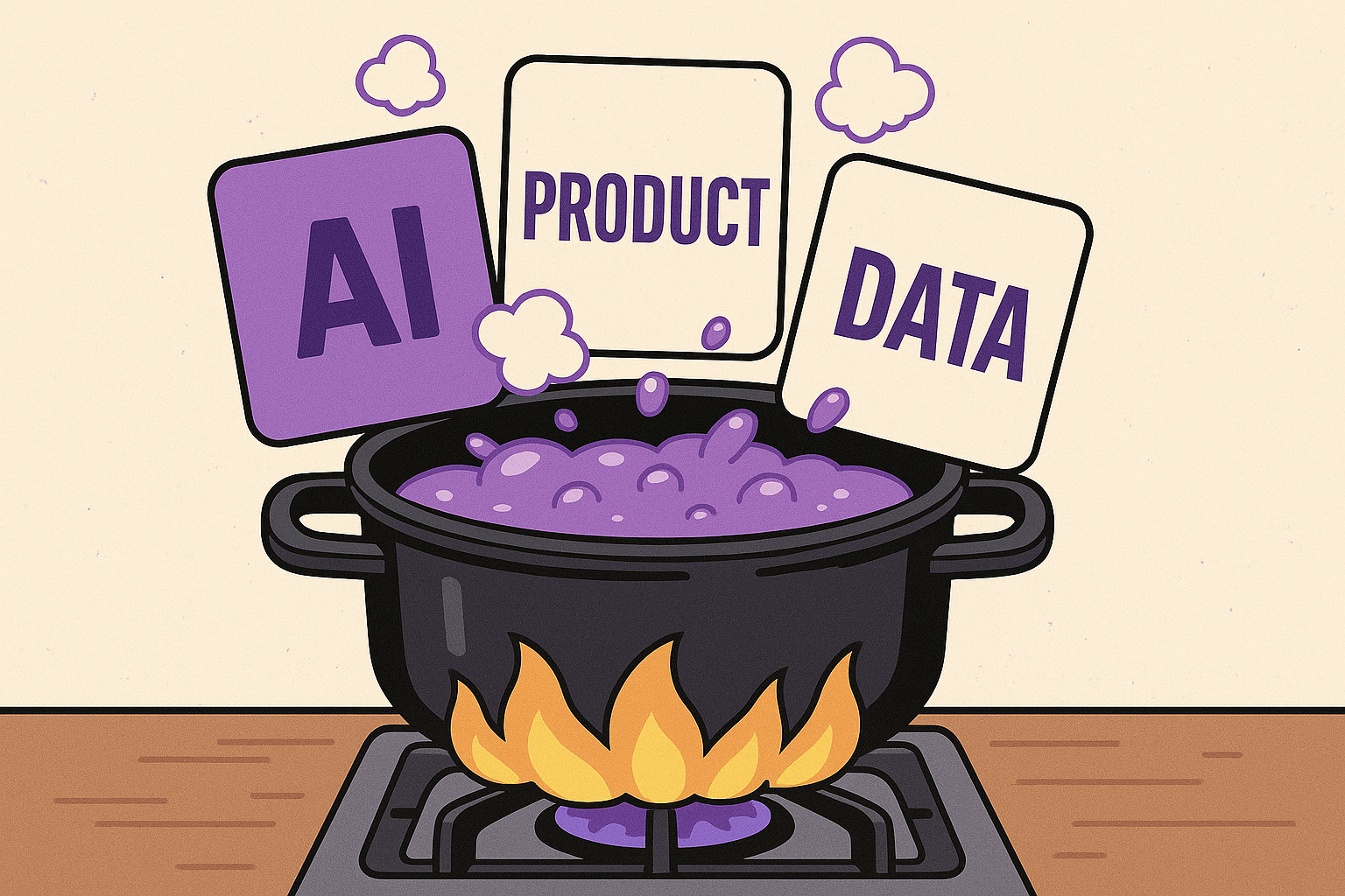 Cooking, AI, product, data illustration
